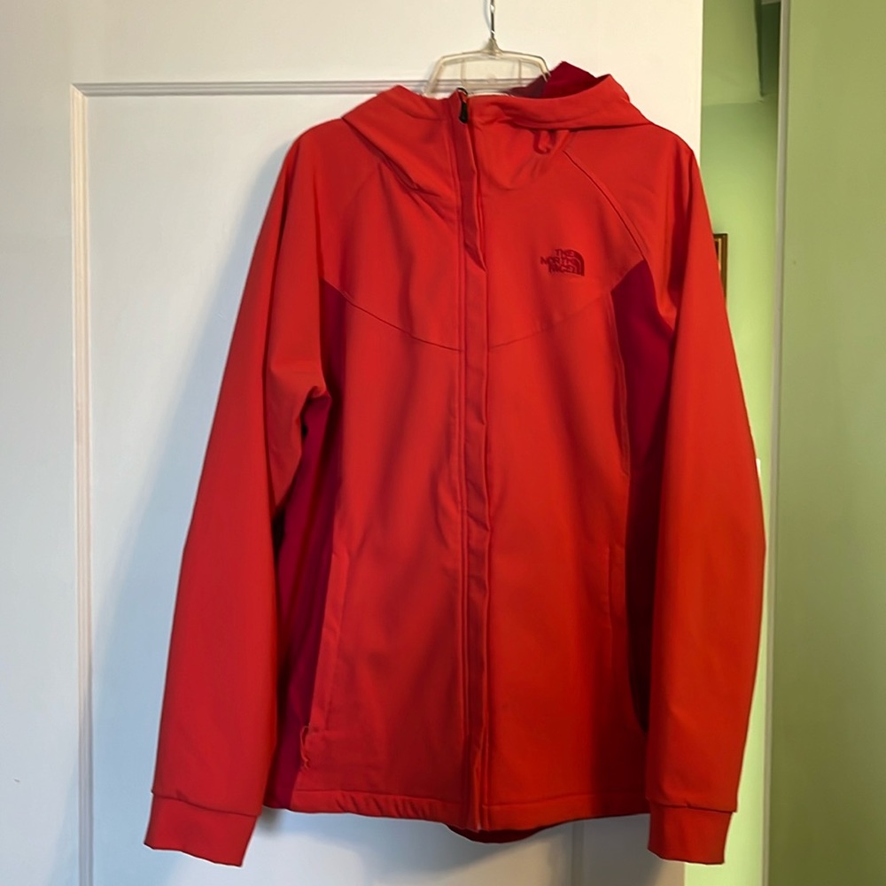 The North Face fleece lined jacket. Pink/magenta. Gently worn, like new.